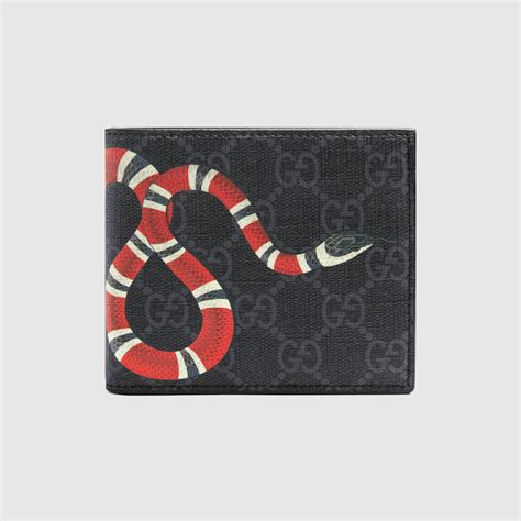 gucci supreme wallet black|gucci snakeskin wallet.